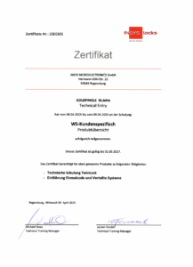 Foto Insys Zertifikat Zertifikat für Weiterbildung Insys Tresorschloss austauschen, programmieren und Sicherheit