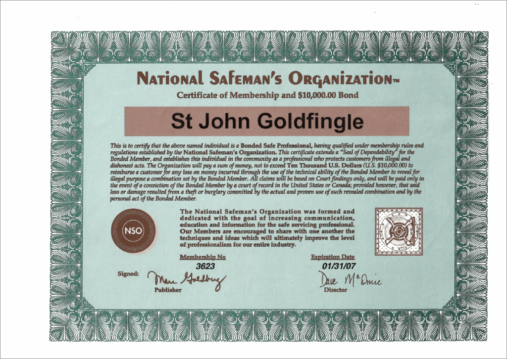 Foto National Safemans Mitgliedschaft